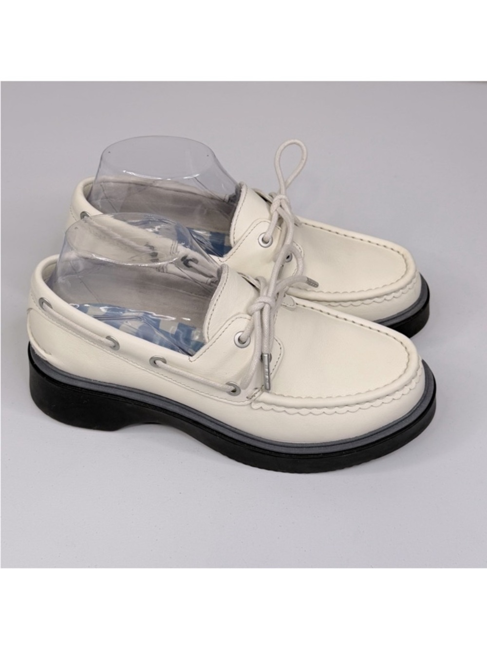 SPERRY Women's Bayside Boat Shoe with Chunky Outsole White-7W